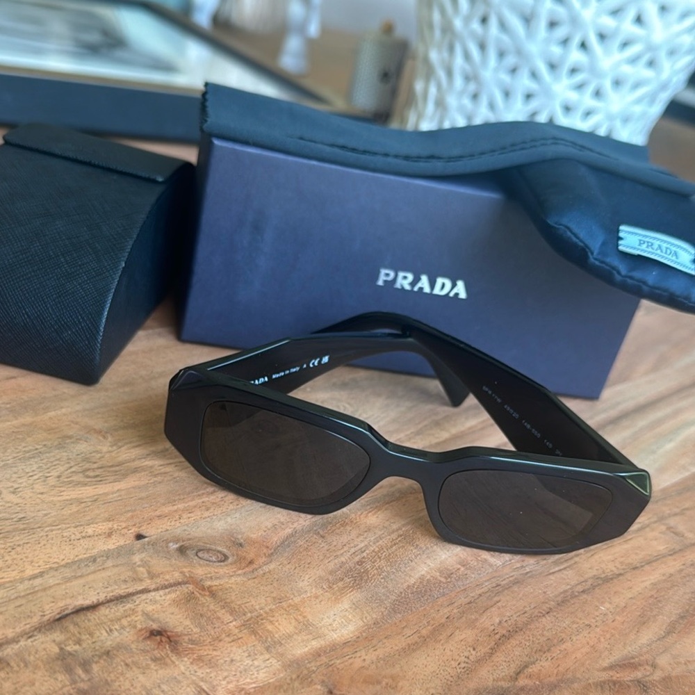 Sold 🤍 Prada PR17WS 1AB5S049 Women's Sunglasses 49 mm Black / Dark Grey Lens